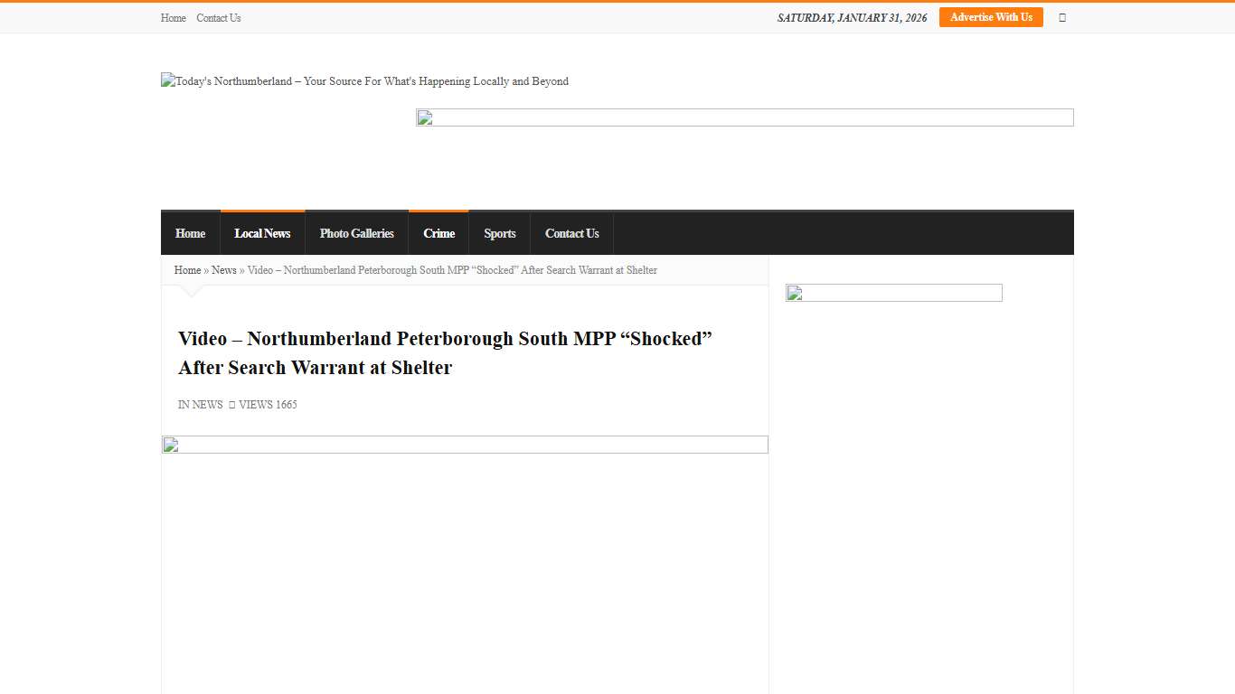 Video - Northumberland Peterborough South MPP “Shocked” After Search Warrant at Shelter - Today's Northumberland - Your Source For What's Happening Locally and Beyond